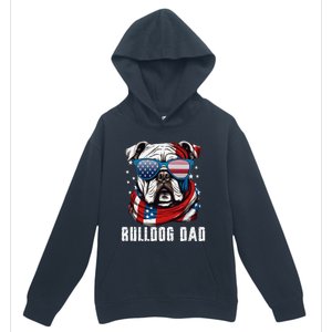 American Bulldog Dad Usa Flag 4th Of July Dog Father Urban Pullover Hoodie