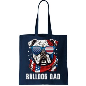 American Bulldog Dad Usa Flag 4th Of July Dog Father Tote Bag