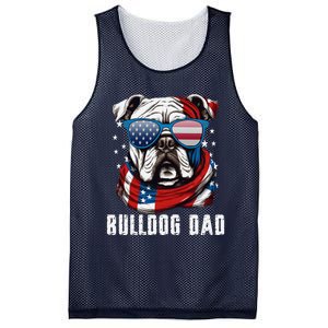 American Bulldog Dad Usa Flag 4th Of July Dog Father Mesh Reversible Basketball Jersey Tank