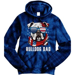 American Bulldog Dad Usa Flag 4th Of July Dog Father Tie Dye Hoodie