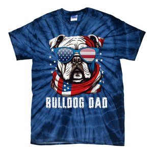 American Bulldog Dad Usa Flag 4th Of July Dog Father Tie-Dye T-Shirt