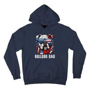 American Bulldog Dad Usa Flag 4th Of July Dog Father Tall Hoodie