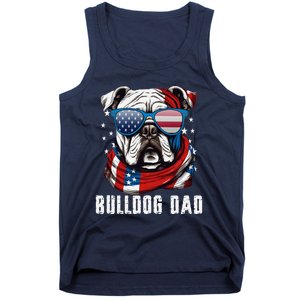 American Bulldog Dad Usa Flag 4th Of July Dog Father Tank Top