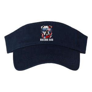 American Bulldog Dad Usa Flag 4th Of July Dog Father Valucap Bio-Washed Visor