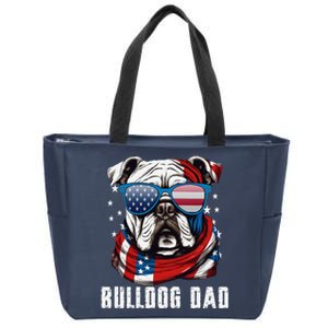 American Bulldog Dad Usa Flag 4th Of July Dog Father Zip Tote Bag