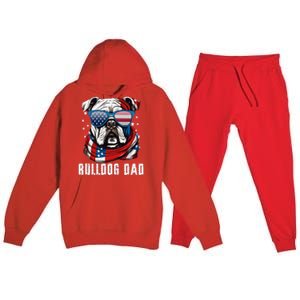 American Bulldog Dad Usa Flag 4th Of July Dog Father Premium Hooded Sweatsuit Set