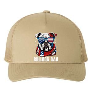 American Bulldog Dad Usa Flag 4th Of July Dog Father Yupoong Adult 5-Panel Trucker Hat