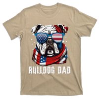 American Bulldog Dad Usa Flag 4th Of July Dog Father T-Shirt