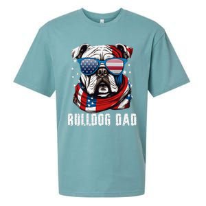 American Bulldog Dad Usa Flag 4th Of July Dog Father Sueded Cloud Jersey T-Shirt