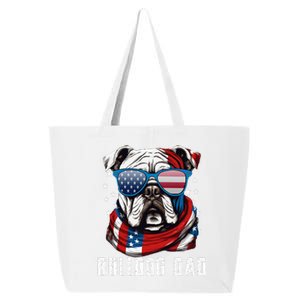 American Bulldog Dad Usa Flag 4th Of July Dog Father 25L Jumbo Tote