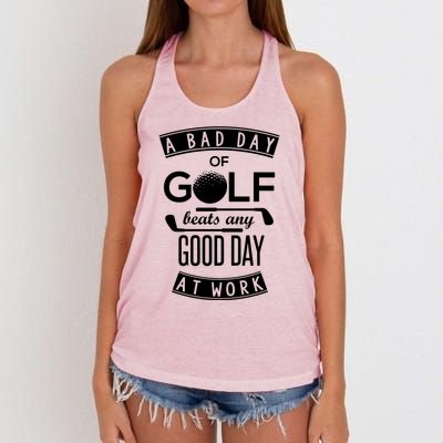 A Bad Day Of Golf Beats Any Day At Work Women's Knotted Racerback Tank