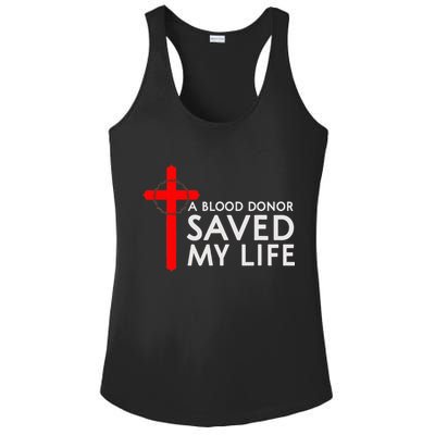 A Blood Donor Saved My Life Phlebotomy Blood Donor Ladies PosiCharge Competitor Racerback Tank