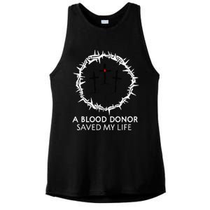 A Blood Donor Saved My Life retro christian Ladies PosiCharge Tri-Blend Wicking Tank