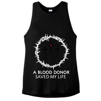 A Blood Donor Saved My Life retro christian Ladies PosiCharge Tri-Blend Wicking Tank