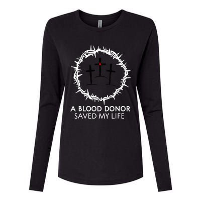 A Blood Donor Saved My Life retro christian Womens Cotton Relaxed Long Sleeve T-Shirt