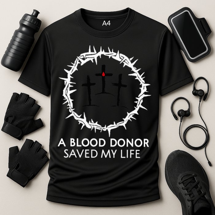A Blood Donor Saved My Life retro christian Cooling Performance Crew T-Shirt