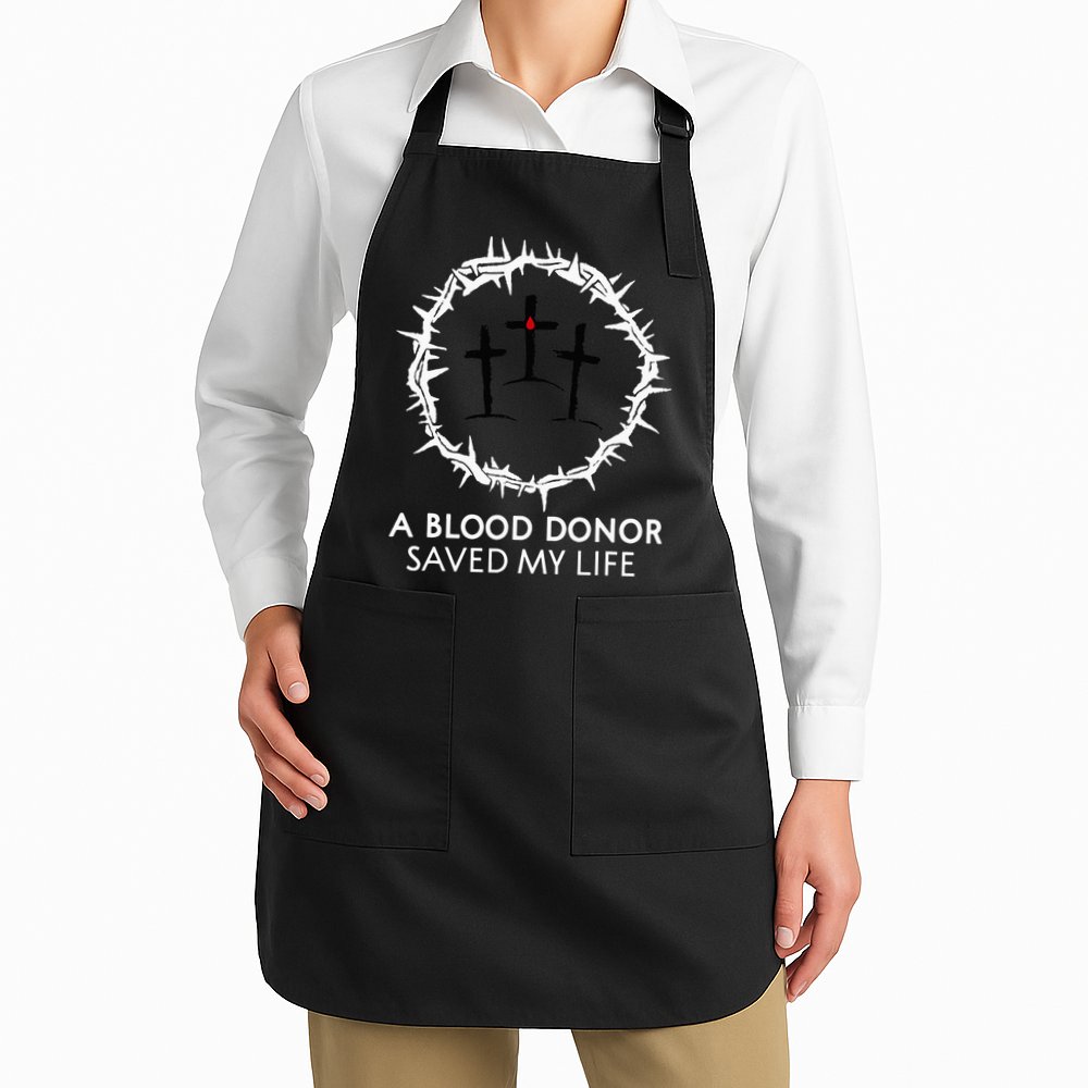 A Blood Donor Saved My Life retro christian Apron