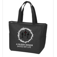 A Blood Donor Saved My Life retro christian Zip Tote Bag