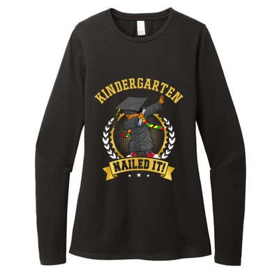 Afro Black Dabbing Boy Graduation Kindergarten Nailed It Womens CVC Long Sleeve Shirt