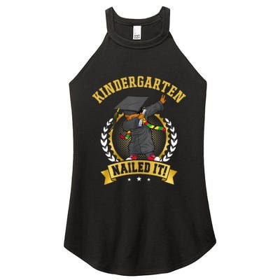 Afro Black Dabbing Boy Graduation Kindergarten Nailed It Women's Perfect Tri Rocker Tank