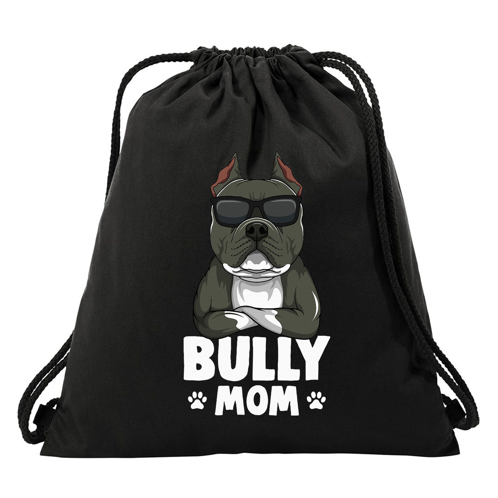 American Bully Dog Mom Drawstring Bag