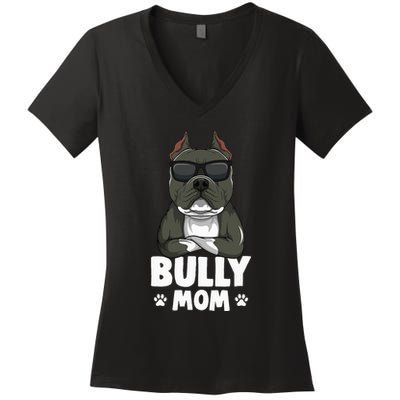 American Bully Dog Mom Women's V-Neck T-Shirt