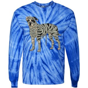 American Bulldog Dog Mummy Halloween Costume Dog Lovers Gift Tie-Dye Long Sleeve Shirt