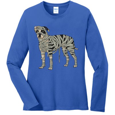 American Bulldog Dog Mummy Halloween Costume Dog Lovers Gift Ladies Long Sleeve Shirt