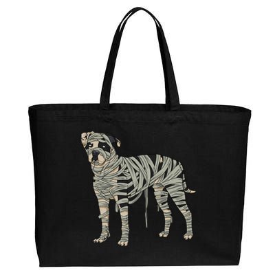 American Bulldog Dog Mummy Halloween Costume Dog Lovers Gift Cotton Canvas Jumbo Tote