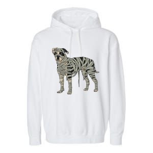 American Bulldog Dog Mummy Halloween Costume Dog Lovers Gift Garment-Dyed Fleece Hoodie