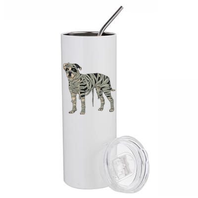 American Bulldog Dog Mummy Halloween Costume Dog Lovers Gift Stainless Steel Tumbler