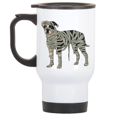 American Bulldog Dog Mummy Halloween Costume Dog Lovers Gift Stainless Steel Travel Mug