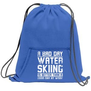 A Bad Day Water Skiing Cool Gift Sweatshirt Cinch Pack Bag