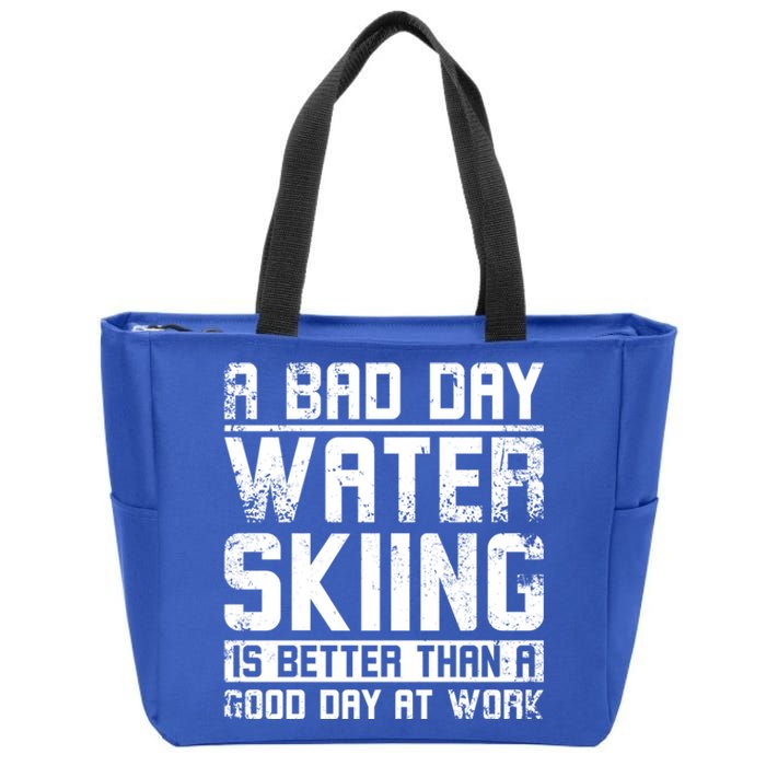 A Bad Day Water Skiing Cool Gift Zip Tote Bag