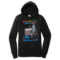 Autism Be Damned My Wife Can Work A Grill Autism Wife Autism Awareness Women's Pullover Hoodie