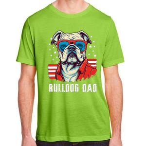 American Bulldog Dad Usa Flag Patriotic 4th Of July Dog Adult ChromaSoft Performance T-Shirt