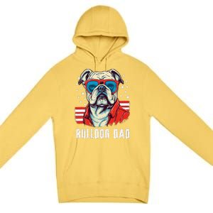 American Bulldog Dad Usa Flag Patriotic 4th Of July Dog Premium Pullover Hoodie