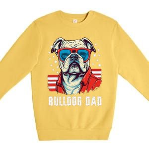 American Bulldog Dad Usa Flag Patriotic 4th Of July Dog Premium Crewneck Sweatshirt