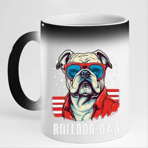 American Bulldog Dad Usa Flag Patriotic 4th Of July Dog 11oz Black Color Changing Mug