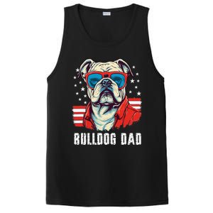 American Bulldog Dad Usa Flag Patriotic 4th Of July Dog PosiCharge Competitor Tank