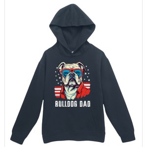 American Bulldog Dad Usa Flag Patriotic 4th Of July Dog Urban Pullover Hoodie