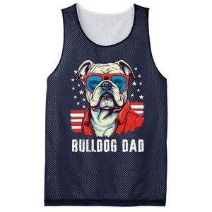 American Bulldog Dad Usa Flag Patriotic 4th Of July Dog Mesh Reversible Basketball Jersey Tank