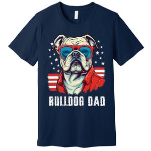 American Bulldog Dad Usa Flag Patriotic 4th Of July Dog Premium T-Shirt