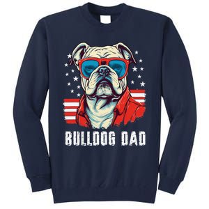 American Bulldog Dad Usa Flag Patriotic 4th Of July Dog Tall Sweatshirt