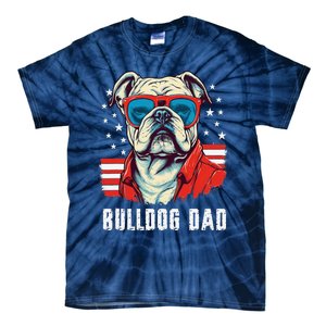 American Bulldog Dad Usa Flag Patriotic 4th Of July Dog Tie-Dye T-Shirt