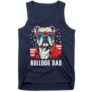 American Bulldog Dad Usa Flag Patriotic 4th Of July Dog Tank Top