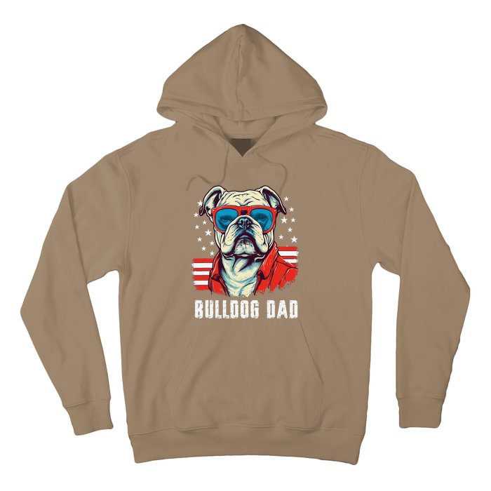 American Bulldog Dad Usa Flag Patriotic 4th Of July Dog Hoodie