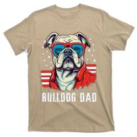 American Bulldog Dad Usa Flag Patriotic 4th Of July Dog T-Shirt