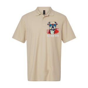 American Bulldog Dad Usa Flag Patriotic 4th Of July Dog Softstyle Adult Sport Polo