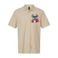 American Bulldog Dad Usa Flag Patriotic 4th Of July Dog Softstyle Adult Sport Polo